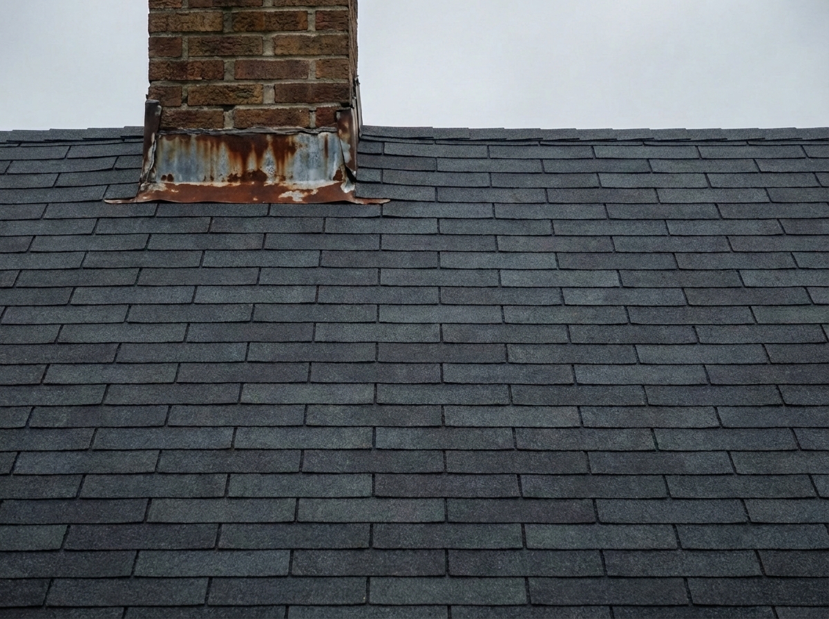 Rusted chimney flashing