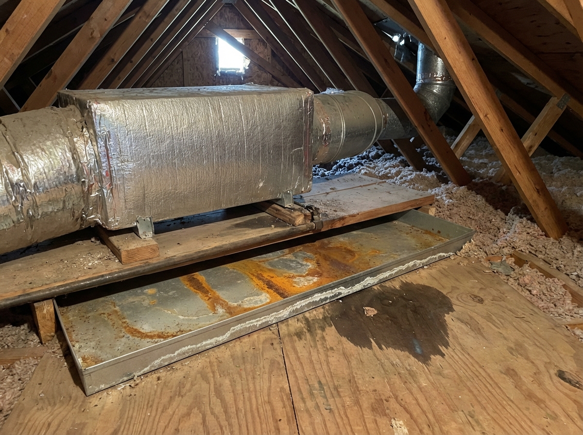 Attic air handler HVAC unit